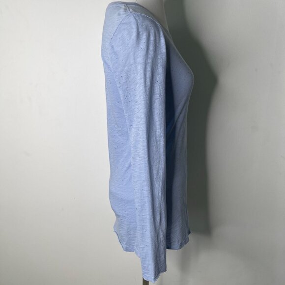 ATM Women's Light Blue Splatter Print Long Sleeve Crew Neck T-Shirt Size XS - Picture 4 of 11